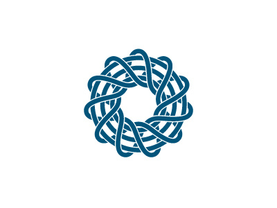 Entangle Logo blue circle coil entangle intertwined logo mark spiral vector