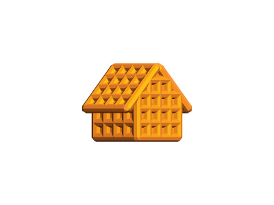 Waffle Shack Logo 3d abode belgian belgium breakfast cabin chalet estate home house lodging logo logomark place vector villa waffle