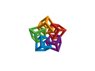 Cube Star Logo 3d connected cube geometric linked logo logomark mark mathematical network star vector