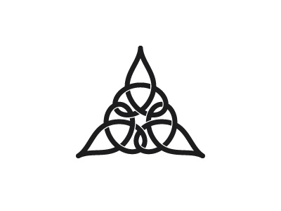 Triduan Logo black celtic celtic knot floral flower geometric leaf line logo logomark mark triangle vector