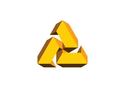 Ternary Logo 3d geometric gold logo logomark mark mathematical symmetrical triskele triskelion vector yellow