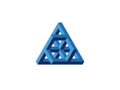 Triagon Logo 3d blue cube geometric isometric logo logomark mark mathematical symmetrical triangle vector