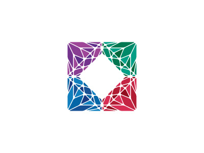Gemology Logo diamond square triangle polygon jewellery crystal jewelry rhinestone gemstone gem ruby sapphire emerald amethyst geometric vector logomark mark logo