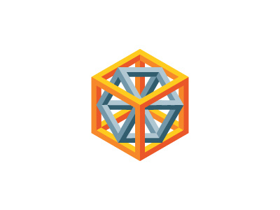 Holograph Logo 3d cube cubic prism cuboid geometric hexagon hypercube logo logomark mark mathematical nesting tesseract vector