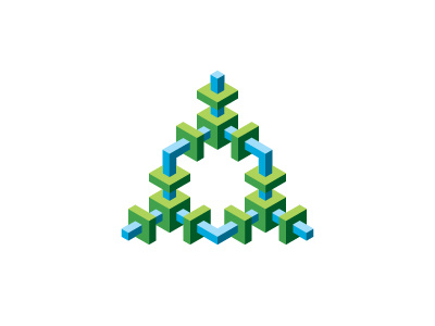 Network Logo connection cube technology system link network symmetrical geometric 3d vector logomark mark logo