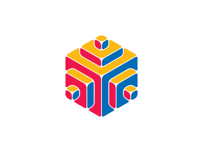 Omphalos Logo 3d cube design geometric hexagon logo logomark mark mathematical symmetrical vector