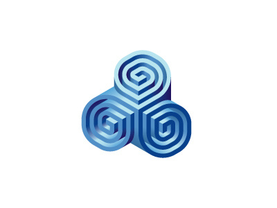 Triskelia Logo 3d geometric illusion impossible object logo logomark mark mathematical spiral symmetrical triskele triskelion vector