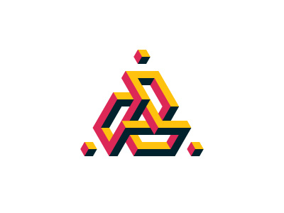 Eviternity Logo 3d cube geometric isometric knot logo logomark mark mathematical symmetrical torus triangle vector