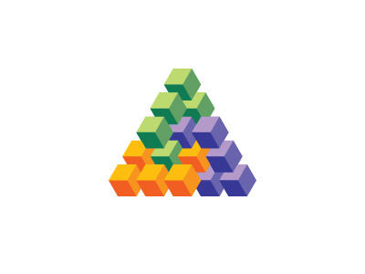 Neusis Logo 3d circle geometric isometric logo logomark mark mathematical symmetrical triangle triskele triskelion vector