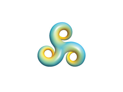 Asterozoa Logo 3d geometric logo mark nature organic sea creature spiral symmetrical tentacles triskele triskelion vector