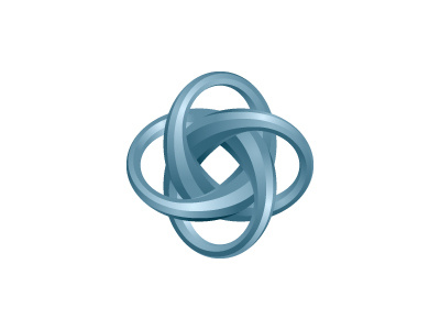 Interludicle Logo shiny blue metallic glossy celtic knot torus mathematical geometric symmetrical 3d vector logomark mark logo