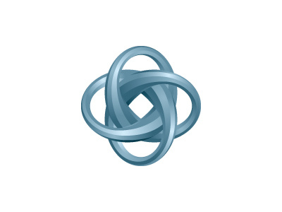 Interludicle Logo 3d blue celtic geometric glossy knot logo logomark mark mathematical metallic shiny symmetrical torus vector