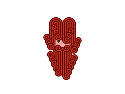 Crinigerous Logo beard curls furry hair hairy hirsute logo logomark long haired mark mustache redhead shaggy spiral vector