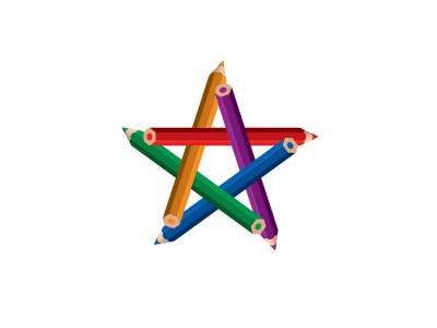 Art Star Logo star colorful pencil art symmetrical geometric vector logomark mark logo