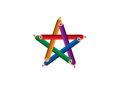Art Star Logo art colorful geometric logo logomark mark pencil star symmetrical vector