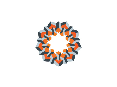 Floriform Logo 3d circular geometric logo logomark mark star sun symmetrical vector wreath