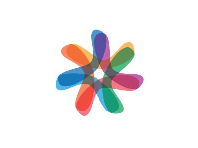 Chromatin Logo arc boomerang colorful design intersecting logo logomark mark organic semitransparent soft star starfish symmetrical vector