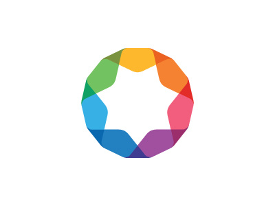 Spectra Logo abstract circle colorful geometric logo logomark mark rainbow semitrasparent spectrum symmetrical vector wreath