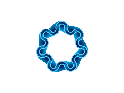 Undulation Logo 3d blue circle design fluidity geometric logo logomark mark sinuous symmetrical tortuous vector wave winding