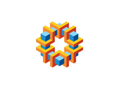 Junction Logo 3d connection cube geometric hexagon interconnected isometric join link logo logomark mark nexus symmetrical vector