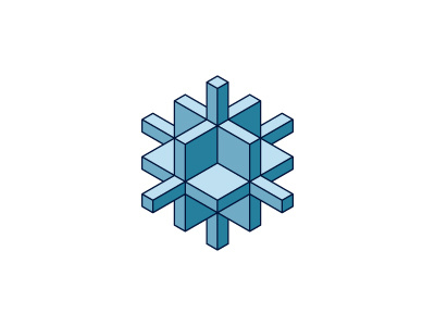 Crystal Logo 3d crystal cube design geometric hexagon isometric logo logomark mark snowflake symmetrical vector