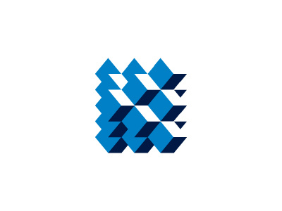 Telemetry Logo 3d blue connection cube design geometric logo logomark mark mathematical negative space network octahedron polygon symmetrical vector voxel