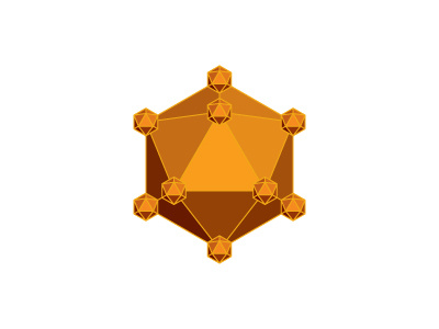 Icosagold Logo 3d bitcoin cryptocurrency design geometric gold hexagon icosahedron jewelry logo logomark mark polyhedron symmetrical triangle vector