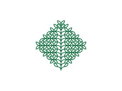 Topiary Logo bush diamond geometric green herb leaf leaves logo logomark mark plant rhombus shrub square symmetrical tree vector