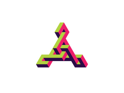 Herpetoid Logo structure intricate isometric triangle symmetrical design 3d geometric vector logomark mark logo