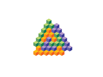 Voxel Valknut Logo 3d cube geometric intersecting knot logo logomark mark norse symmetrical triangle valknut vector