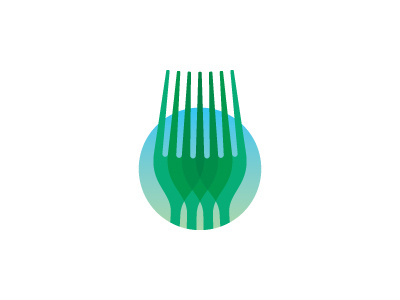 Harvest Logo fork geometric green logo logomark mark nature plant symmetrical vector vegan vegetarian