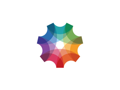 Cognitus Logo cog colorful gear geometric heptagon logo logomark machine mark rainbow semitransparent spectral spectrum star symmetrical vector