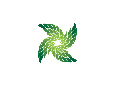 Ventufolium Logo ecological energy environment geometric green leaf leaves logo logomark mark nature pinwheel recycle renewal symmetrical turbine vector wind