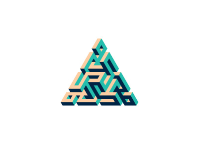 Trialism Logo 3d design geometric labyrinth logo logomark mark maze symmetrical triangle vector