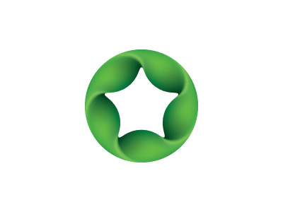 Eco Moebius Logo 3d circle design geometric green logo logomark mark star symmetrical torus vector