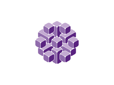 Lavandula Logo 3d cube design geometric hexagon lavender lilac logo logomark mark mauve purple square prism symmetrical vector violet