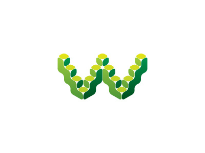 Wild Green Logo 3d ecology environment geometric green leaf leaves letter logo logomark mark natural nature symmetrical vector w