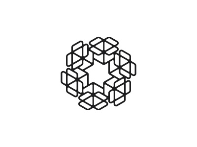 Hexapack Logo black box cube delivery flower geometric logo logomark mark open package petal shipping symmetrical unfolded vector