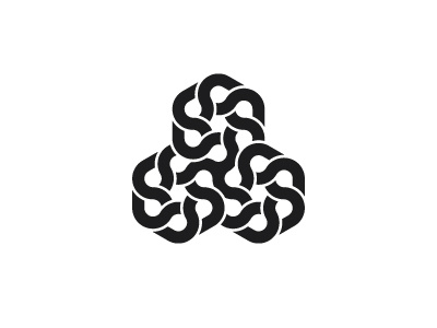 Oenopoetic Logo black curves design fluidity geometric hexagon knot logo logomark mark sinuous symmetrical tortuous vector winding