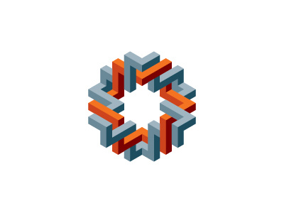 Entwined Logo 3d connection design geometric impossible object intertwined logo logomark mark symmetrical twist vector