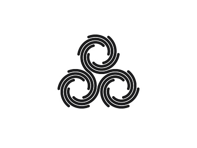 Helicos Logo black design geometric linked logo logomark mark spiral triskele triskelion vector