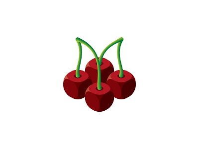 Marasca Logo 3d cherry design fruit geometric letter logo logomark m mark morello vector