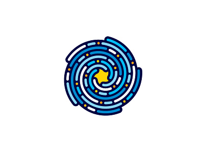Galaxia Logo astronomy astrophysics design galaxy geometric logo logomark mark space spiral stars symmetrical universe vector
