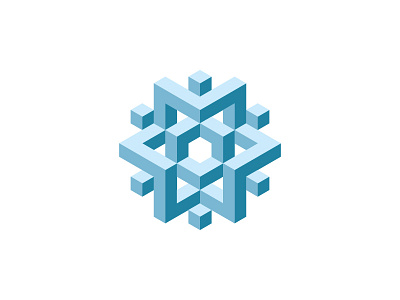 Crystalloid Logo 3d crystal cube design geometric hexagon ice isometric logo logomark mark symmetrical vector