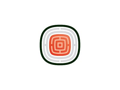 Sushi Logo asian cuisine fish geometric japanese food labyrinth logo logomark mark maze modern rice salmon seafood seaweed sushi symmetrical vector