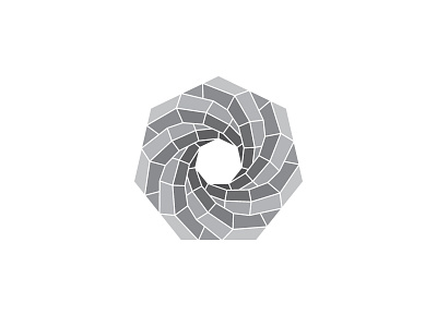 Heptavortex Logo 3d design geometric gray grey heptagon logo logomark mark spiral torus knot vector