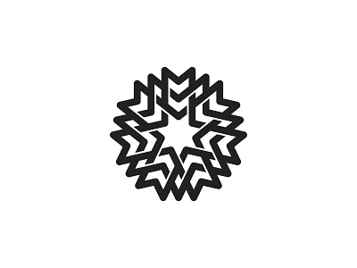 Heptaknot Logo abstract black design geometric heptagon intricate knot line logo logomark mark star symmetrical vector