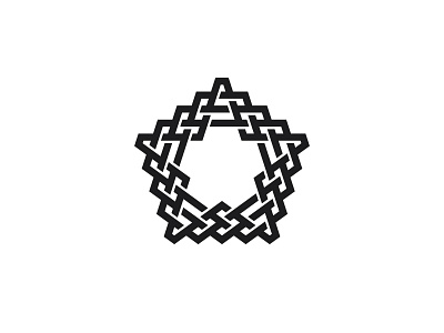 Textilistella Logo black design geometric line logo logomark mark pentagon star symmetrical vector weave