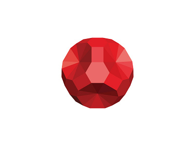 Orbital Logo 3d concave design dodecahedron geometric logo logomark mark polygon polyhedron red shiny sphere symmetrical vector