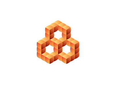 Datahive Logo 3d cube design geometric golden hexagon hive honey honeycomb logo logomark mark rounded symmetrical vector